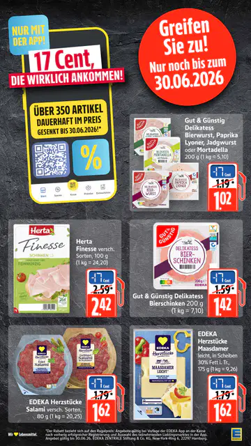 Edeka Südwest Prospekt ab 22.06.2026 - Seite 1