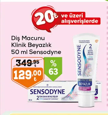 Diş Macunu Klinik Beyazlık 50 ml Sensodyne