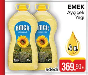 Emek Ayçiçek Yağı 4 Lt.