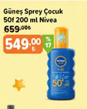 Güneş Sprey Çocuk 50F 200 ml Nivea