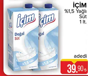 İçim %1,5 Yağlı Süt 1 Lt.