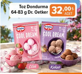 Toz Dondurma 64-83 g (Çilek, Kakao)